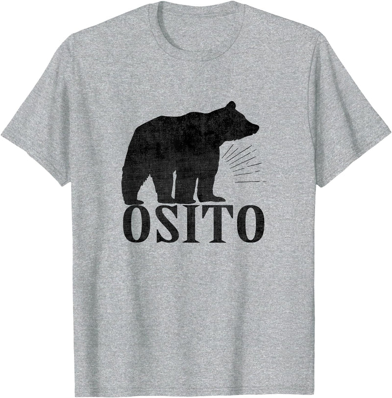 Latin Living Mens Osito Bear T Shirt Cute Bear In Spanish Latino Apparel - Heather Grey