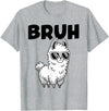 Bruh Llama Sunglasses by LazyPanda Bruh Llama Funny Alpaca Llama Boys Kids Girls Trendy Graphic T-Shirt - Heather Grey