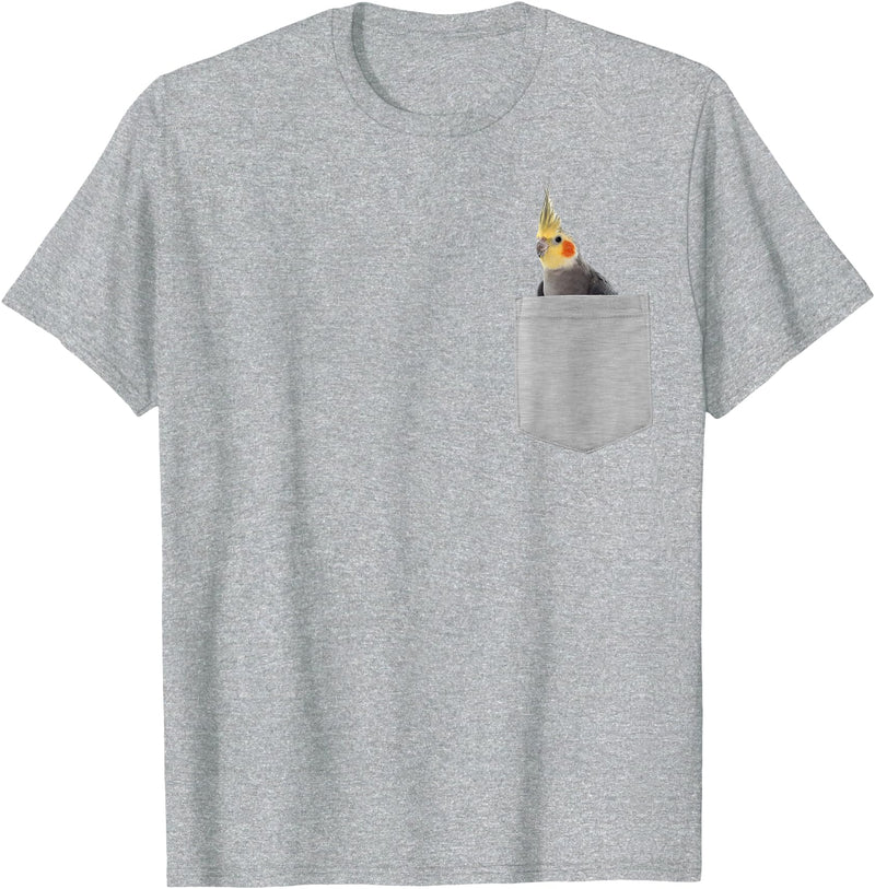 Animal in Your Pocket Cockatiel Bird T-Shirt - Heather Grey
