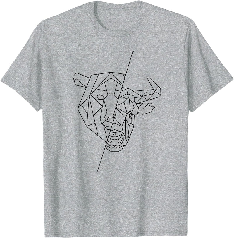Trader Apparel Co. Bear / Bull Trading Trader Bitcoin Bull Market Investor T-Shirt - Heather Grey