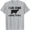 Funny Cow Lover Farmer Gifts Women Girls I Like Cows & Maybe 3 People Funny Quote Dairy Cow Graphic T-Shirt - Heather Grey