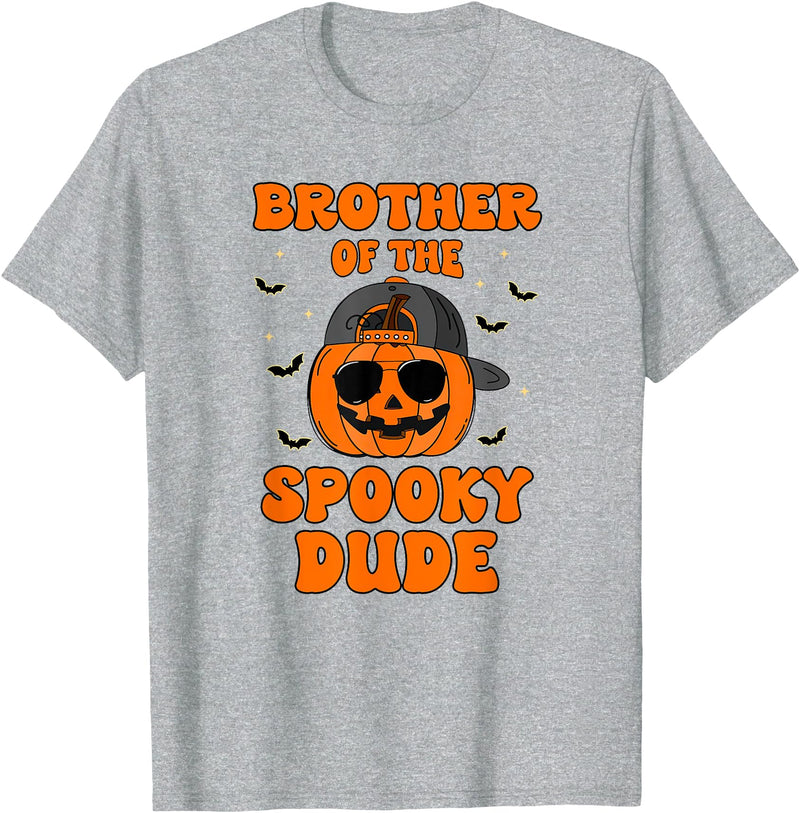 One Spooky Dude 1st Birthday Outfit For Family Brother of The Spooky Dude Halloween Pumpkin Birthday Family T-Shirt -