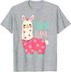 Two Suns Llama Design Lama Pajama T-Shirt - Heather Grey