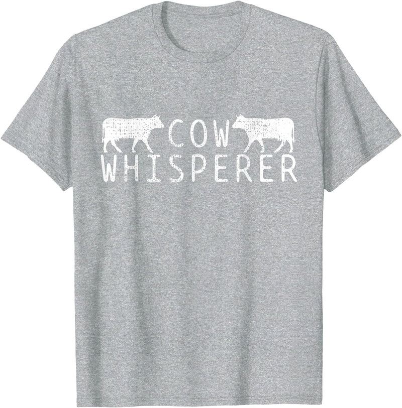 Farmers Farmer Cow Whisperer Vintage T-Shirt - Heather Grey