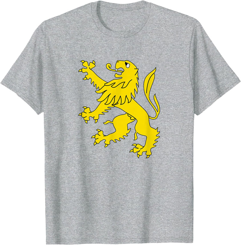 Superdesigns Gold Lion Rampant T-Shirt - Heather Grey
