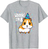 Guinea Pig Birthday by Joy Haus Guinea Pig Birthday Party Wheek Kids 8 Year Old 8th Outfit T-Shirt - Heather Grey