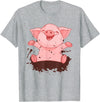 Happy Pig Playing In The Mud Animal Lover Costume Happy Pig Playing In The Mud Funny Animal Lover Costume T-Shirt - Heather Grey