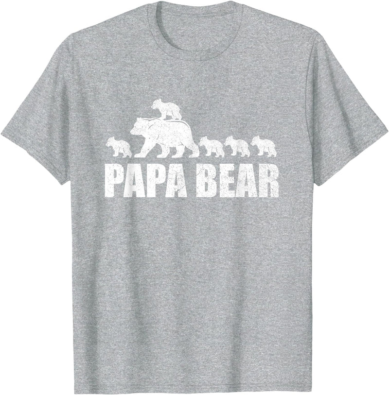 Papa Bear 5 Kids TShirt Papa Bear 5 Cubs Shirt Papa Bear 5 Cubs Shirt Daddy Bear 5 Kids TShirt Papa 5 Kids T-Shirt - Heather Grey