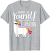 Llamacorn Clothing Always be a Llamacorn T Shirt | Fantasy Magic Llama Unicorn T-Shirt - Heather Grey