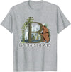 Forest Animals Designs Brown Bear Animal Watercolor Nature Lover Alphabet Letter B T-Shirt - Heather Grey