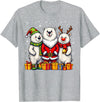 Christmas Polar Bear Santa Elf Reindeer Holiday Cute Christmas Polar Bears in Santa Elf and Reindeer Costume T-Shirt - Heather Grey