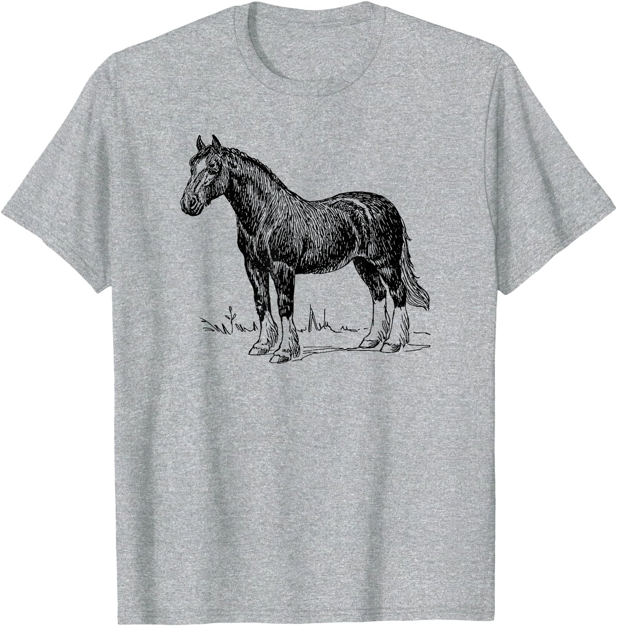 Horse Clydesdale Shirts Horse Clydesdale Workhorse Simple Graphic T-shirt T-Shirt - Heather Grey