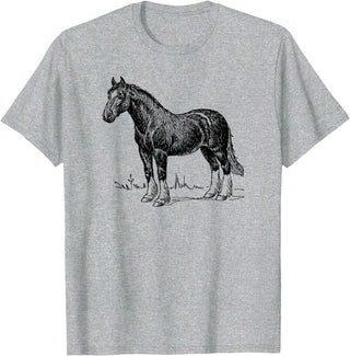 Horse Clydesdale Shirts Horse Clydesdale Workhorse Simple Graphic T-shirt T-Shirt - Heather Grey