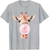 FunnyGiraffeCo. Cute Giraffe Bubble T-Shirt - Heather Grey