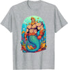 Gay Pride Merman Bear Muscle Daddy Hunk Mermaid LGBTQ Transgender Gay Muscle Dad Bear Mermaid Gay Merman T-Shirt - Heather Grey