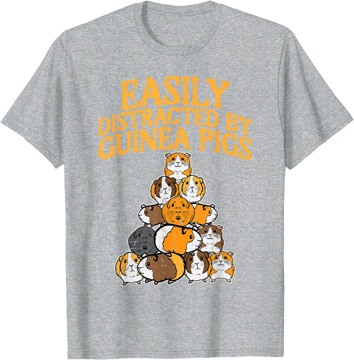 Guinea Pig Shirts For Men Women Kids Gift Easily Distracted by Guinea Pigs Funny Cavy Men Women Kids T-Shirt - Heather Grey