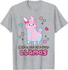 Just A Girl Who Loves Llamas BW Art Llama Girl Shirt Just A Girl Who Loves Llamas Cute T-Shirt - Heather Grey