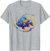 Colorful Tropical Fish Ocean Splash Rainbow Aquarium Fish Ocean Vibes T-Shirt - Heather Grey