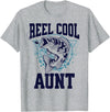 Funny Fishing Aunt Fish Outdoor Funny Fishing Reel Cool Aunt Outdoors T-Shirt - Heather Grey