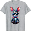 Easter Bunny, Angry Bunny, Funny Rabbit, Funny Animal T-Shirt in Heather Grey