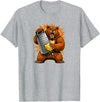 I Hate Wisconsin Tees Angry Bear Grating Cheese Grater Hater T-Shirt - Heather Grey