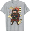 Samurai Pig Anime Japan Pig Samurai Japanese Warrior T-Shirt - Heather Grey