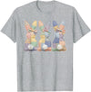 Easter Patchwork Bunny Cute Bunny Rabbit Coquette Lace Bow T-Shirt in Heather Grey