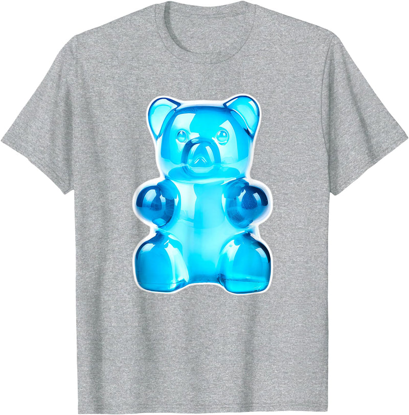 Urban Empyre Blue Gummy Bear Candy T-Shirt - Heather Grey