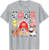 Farm Animals Cow Themed Birthday Party Family Tees 4th Birthday Four Year Old Farm Theme Animals Birthday Party T-Shirt -