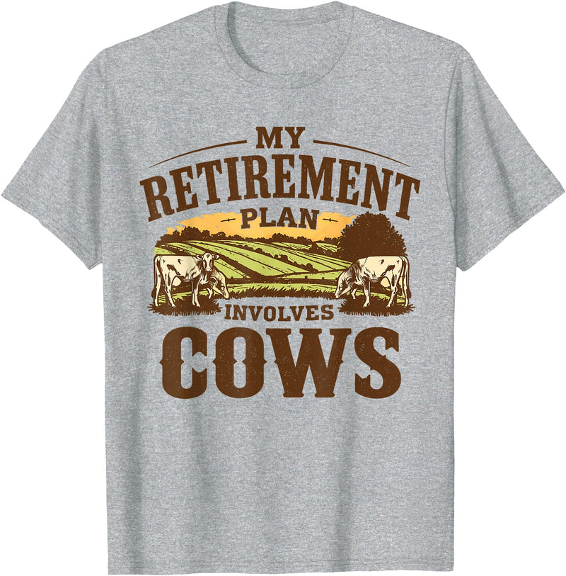 Officially Retired Tee Retirement Gifts for Women My Retirement Plan Involves Cows Funny Farmer Retired Gifts T-Shirt -
