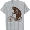 thechicgeek Bear on Bike Cute Grizzly Bicycling T-Shirt - Heather Grey