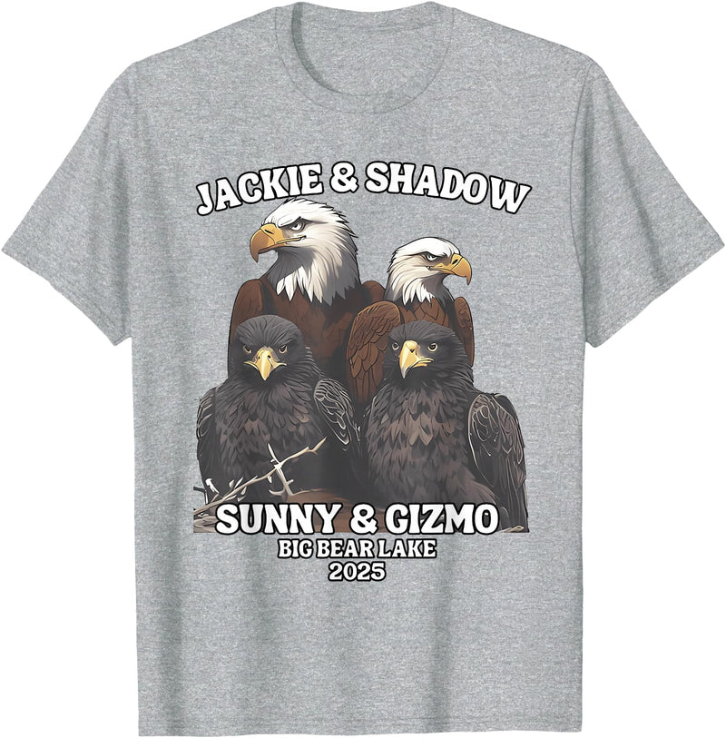 Jackie and Shadow Bald Eagle Family Tee Jackie and Shadow Sunny and Gizmo Big Bear Lake 2025 T-Shirt - Heather Grey