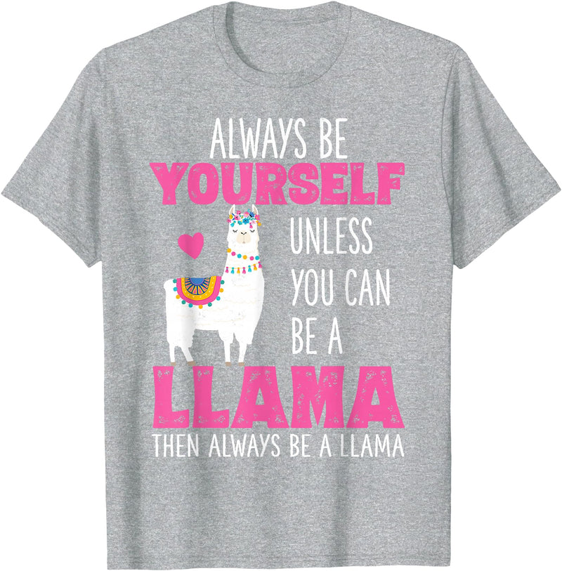 Llama Shirts by Memme Cute Funny Llama Shirt Llamas Lover Shirts Girls Women T-Shirt - Heather Grey