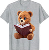 Funny Teddy Bear reading a book: Graphic for bear lovers T-Shirt - Heather Grey