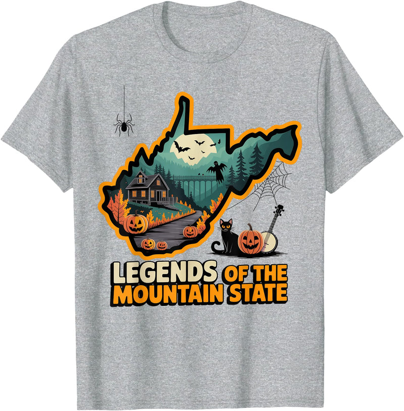 West Virginia Tee Company LTD West Virginia Halloween Shirt Spooky Pride T-Shirt - Heather Grey