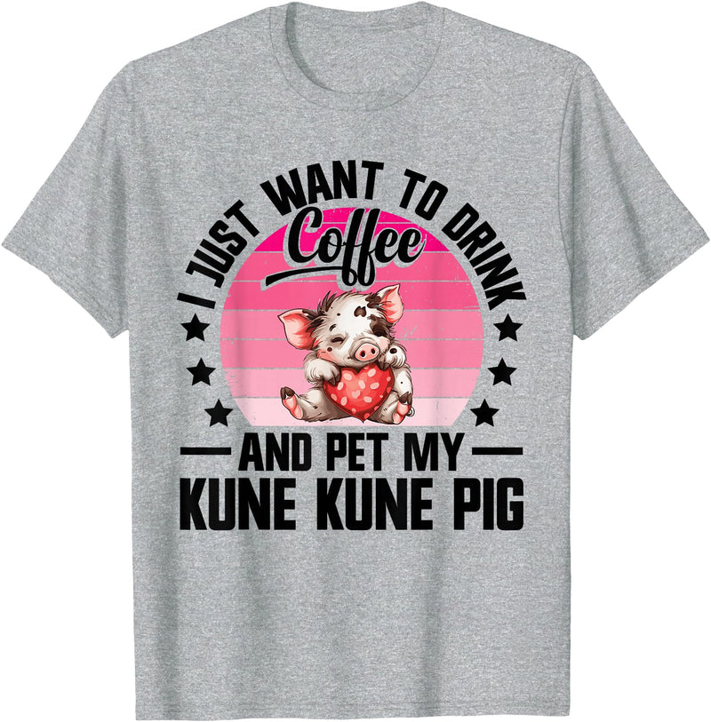 Kune Kune Pig Accessories & KuneKune Clothes Kune Kune Pig Lover Supplies Pig Breeder Kunekune Pig T-Shirt - Heather Grey