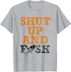 Green Cow Land Shut Up And Fish Distressed apparel T-Shirt - Heather Grey