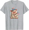 USA Pig Outfit Awesome US Pig T-Shirt - Heather Grey