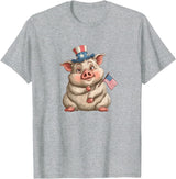USA Pig Outfit Awesome US Pig T-Shirt - Heather Grey