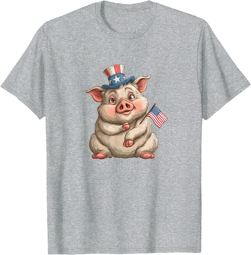 USA Pig Outfit Awesome US Pig T-Shirt - Heather Grey