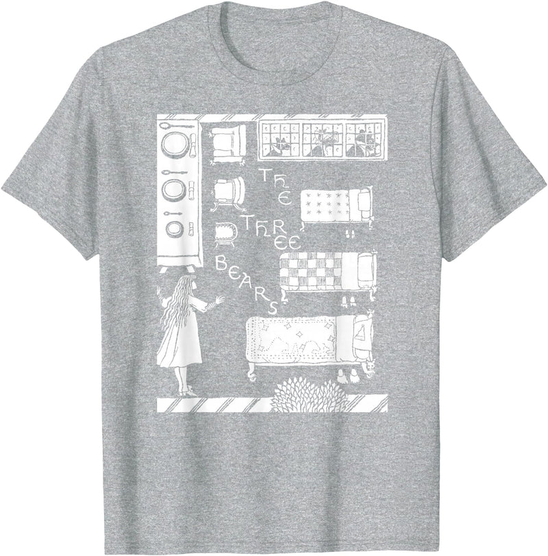 Vintage Fairy Tale Shirts The 3 Bears Vintage Goldilocks Retro Fairy Tale T-Shirt - Heather Grey