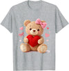 Cute Crochet Valentine Love Art Studio Be My Valentine Cute Crochet Yarn Teddy Bear Love T-Shirt - Heather Grey