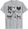 Kristen Michael Coquette Cows, Cows and Bows, Watercolor, Holsteins T-Shirt, Small, Grey - Heather Grey