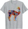 We Love Llamas & Alpacas - Peru Souvenirs Co. Peruvian Llama Alpaca Flowers Colourful Peru Souvenir T-Shirt - Heather Grey
