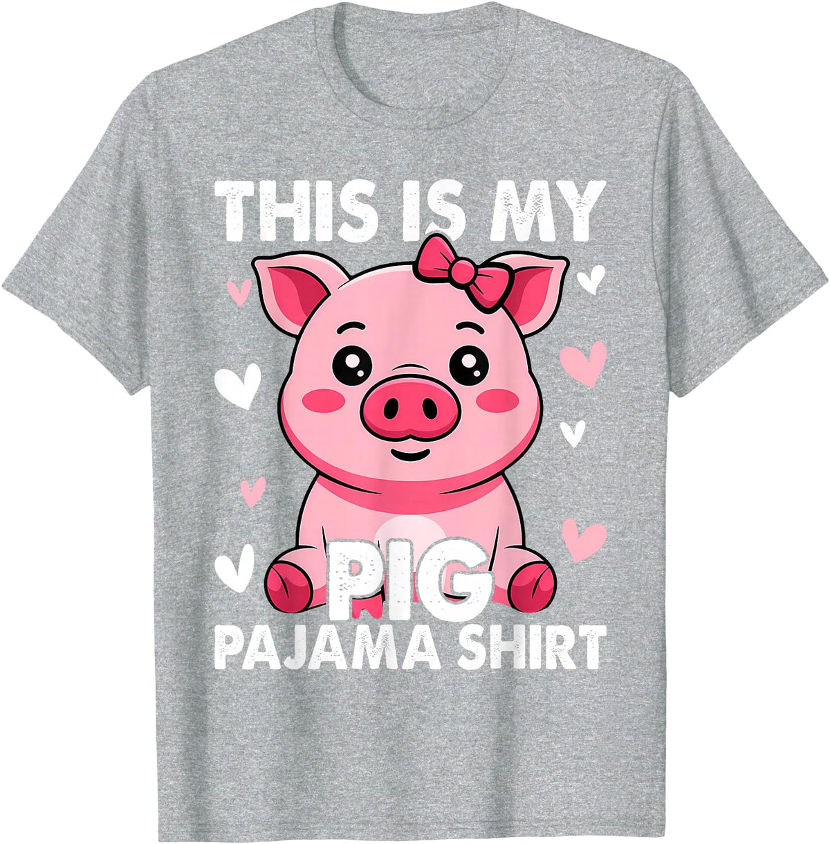 Pig Lover Gift Co. My Pig Pajama Women Pig Pjs Cute Pig Stuff Farmer Girl T-Shirt - Heather Grey