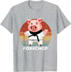 Animals Puns Pig Karate Pork Chop Pun T-Shirt - Heather Grey