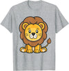 Funny Lion and African Animals Design Cute Lion for Kids T-Shirt - Heather Grey