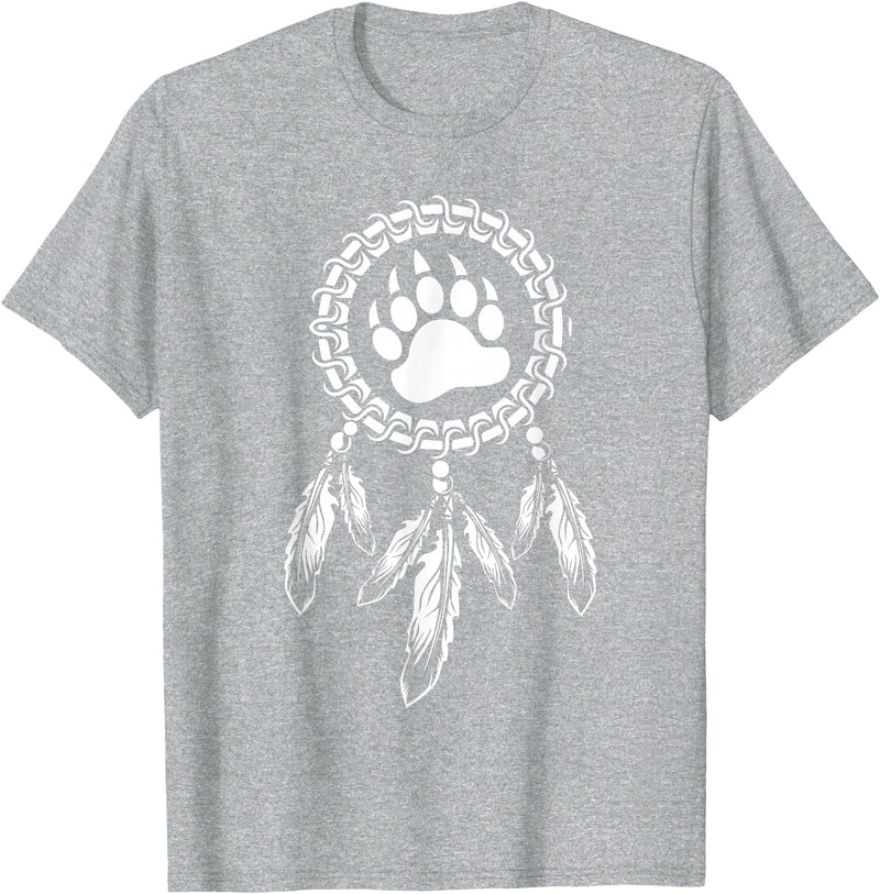 Indigenous Native American For Men Traditional Dreamcatcher Women Bear Native American T-Shirt - Heather Grey