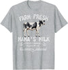 New Mommy Breastfeeding HumorDesigns for Women Funny Breastfeeding Mama's Milk Cow Farm Lacatation New Mom T-Shirt - Heather