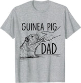 Funny Guinea Pig Dad Fathers Day Best Daddy Ever Hand T-Shirt - Heather Grey